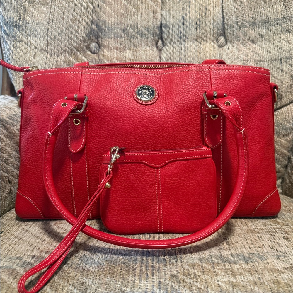 Dooney and Bourke Red  Leather satchrl with matching wristlet